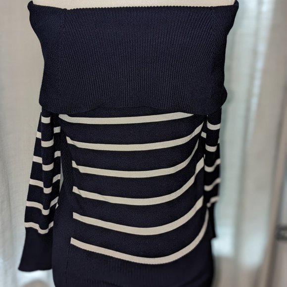 Premise Off the Shoulder Striped Sweater - Picture 2 of 3